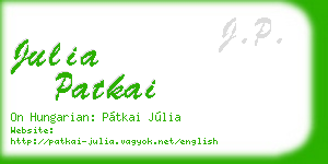 julia patkai business card